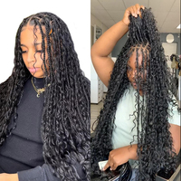 Vente en gros d'extensions de cheveux 12a sans trame cheveux indiens bruts raides eau corporelle vague profonde birman bouclés en vrac cheveux humains pour le tressage