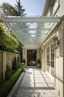 Pergola en aluminium avec toit en polycarbonate, auvent mural pour jardin, terrasse, allée extérieure, protection solaire, taille personnalisée