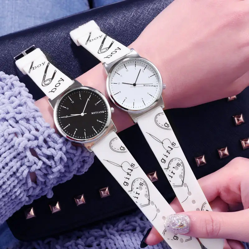 European and Korean style retro belt watch trend student simple couple belt quartz wrist watch QL006