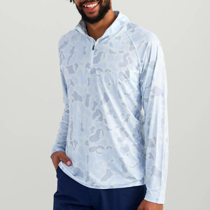 Longsleeve mặt trời với cao VIS mặt trời Wicking Chất lượng cao màu đỏ cá sữa lụa tùy chỉnh SPF50 ngư dân câu cá Áo sơ mi - Product Image 4