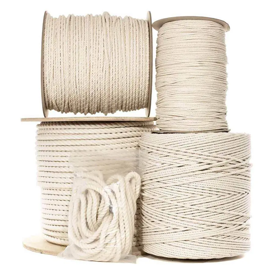 macrame cord multi-strand cored braided crochet cotton rope
