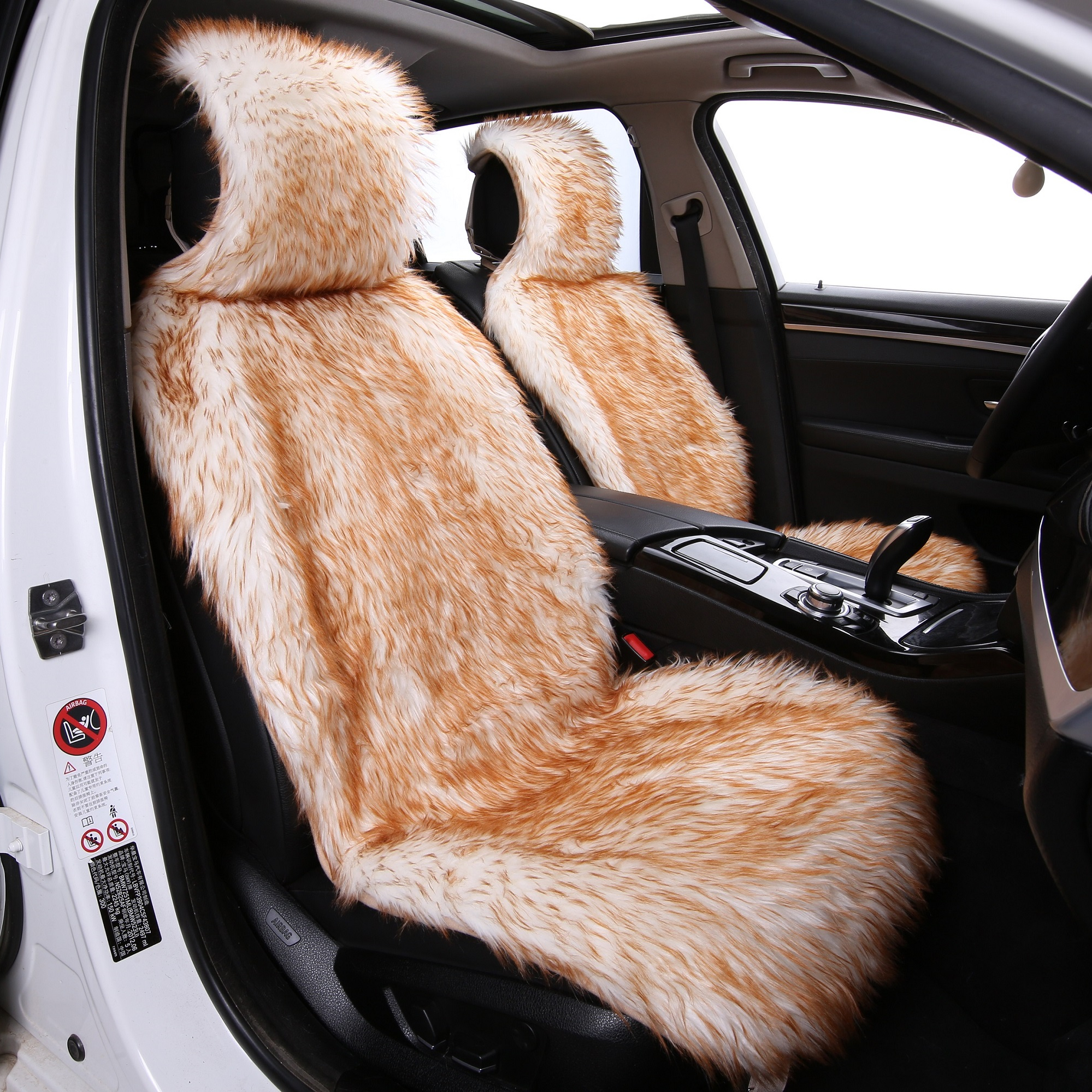 Роскошные новые дизайнерские передние сиденья из овечьей шерсти, Меховые чехлы на автомобильные сиденья для HONDA BWM AUDI
