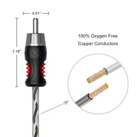 Kenar pcipcipremium 99.99% oksijensiz bakır 17ft 4 kanallı RCA ses bağlantı kablosu (4x RCA erkek 4x RCA erkek)