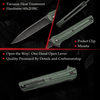 Couteau de poche pliant extérieur en acier inoxydable 14C28N pour la chasse, le camping et la survie avec manche en micarta