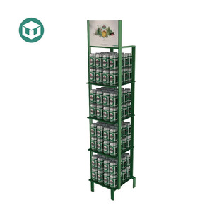 Estantería Metálica de 3 Niveles <span class=keywords><strong>WOW</strong></span>, Independiente, Construcción de Hierro Resistente, Tamaño y Color Personalizables, Fácil Montaje para Latas de Cerveza - Product Image 1