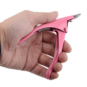 Stainless Steel Nail Clipper Flat Mouth Pink For Finger Use Bulk OEM - Product Image 3