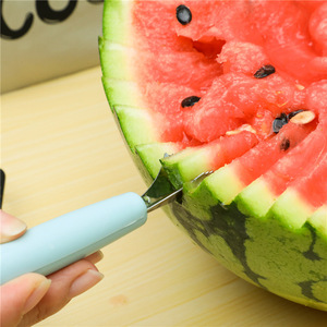 Cuillère à fruits multifonctionnelle, couteau ondulé à double tête en acier inoxydable pour servir le melon et la crème glacée, ensemble de 3 pièces - Product Image 3