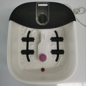 Baignoire de pédicure OEM avec roues, bulles, lumière rouge, chaleur, 3 accessoires de pédicure, fonction musicale, tension universelle, massage par rouleaux - Product Image 1