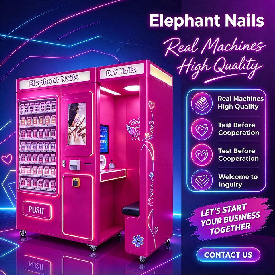 Changing Patterns Reader Modern Self-service Nail Printing Vending Machine, ID Reader for DIY ...