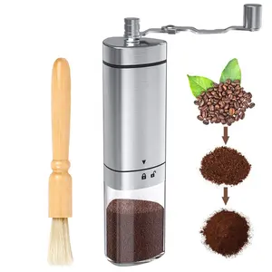 Manual Coffee Grinder made of 304 stainless steel Hand Crank Conical Coffee Bean Grinder with Adjustable Ceramic Burr