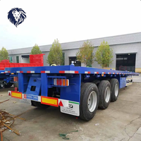 Semi-remorque plateau populaire à 2/3/4 essieux, robuste et ultra-durable, conçue avec poutre en I pour le transport de marchandises en port et entrepôt
