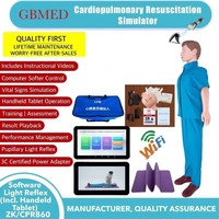 Maniquí de RCP GUANBANG con Software de Simulación Independiente, PC Portátil de 8 Pulgadas, Retroalimentación en Tiempo Real, Función de Reflex Pupilar, Uso Médico