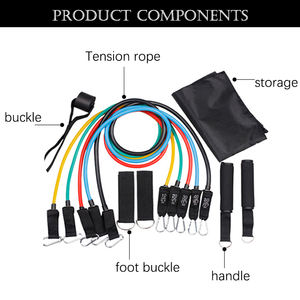 Popular Juego de Entrenamiento de Resistencia para el Hogar de 150 LB y 11 Piezas, Material TPE, Equipo de Ejercicio con <span class=keywords><strong>Banda</strong></span> de Resistencia y Hebilla de Escalada - Product Image 6