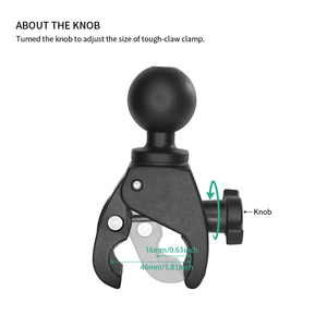 VINmounts Tough-Claw Metal Clamp Ball Base with 1.5" Ball for 18-35mm Rails Tablet Holder VIN-C-012 - Product Image 4