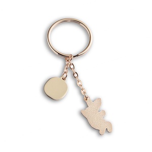 Hot Selling Custom Red Rabbit Cartoon Dancing Gold Plated Soft Enamel Metal <b>Keychain</b> - Product Image 5