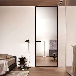 Changhong siêu trắng 16 Cửa hẹp hợp kim nhôm khung Swing phân vùng thiết kế hiện đại nhà vệ sinh cửa kính trượt - Product Image 2