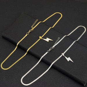 2026 Hot Selling Simple Light Luxury Lightning Pendant Necklace <b>Titanium</b> Steel Unisex's Necklaces Fashion Jewelry Wholesale - Product Image 4