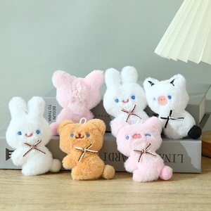 Dessin animé peluche grinçant <span class=keywords><strong>Panda</strong></span> broche mignon bricolage vêtements accessoires léger porte-clés sac pendentif avec cochon et lapin - Product Image 5