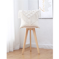Housse de coussin en macramé bohème tissée, fermeture à cordon, polyester/coton écologique pour la décoration de la maison