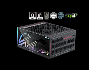 Bloc d'alimentation entièrement modulaire ATX 3.1 M-S-I MPG Ai1600TS PCIE5 neuf - Product Image 2
