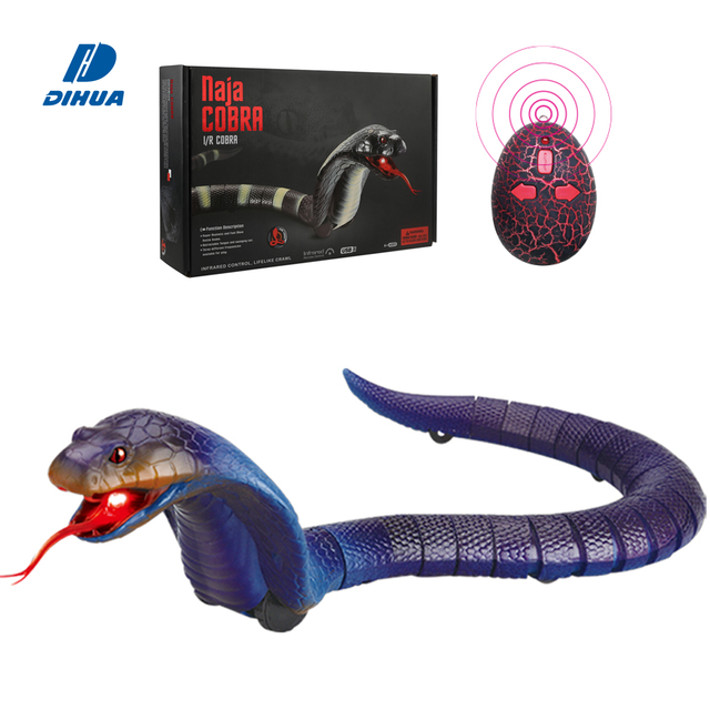 Infrared Remote Control Toy RC Cobra Realistic Reptile Simulation Crawling Plastic Rechargeable Snake for Kids