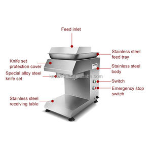 नए वाणिज्यिक डेस्कटॉप इलेक्ट्रिक मीट स्लिसर मिश्र धातु स्टील ब्लेड स्वचालित संचालन चिकन स्तन स्लिसिंग/डिसिंग के लिए स्वचालित संचालन - Product Image 6