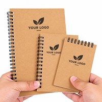 Carnet à spirales en papier kraft avec logo personnalisé A5 A6 A7, journal relié par spirale, cadeau promotionnel pour entreprise, papeterie de bureau et scolaire