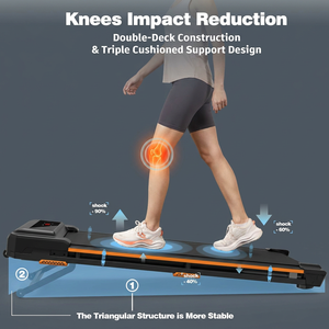 <span class=keywords><strong>Tapis</strong></span> <span class=keywords><strong>de</strong></span> marche sous bureau à moteur sans balais haute efficacité et économie d'énergie, avec bande antidérapante et conception portable - Product Image 4