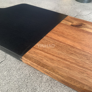 <span class=keywords><strong>Tagliere</strong></span> in <span class=keywords><strong>marmo</strong></span> nero con Logo personalizzato legno di Acacia con manico in <span class=keywords><strong>marmo</strong></span> e legno <span class=keywords><strong>tagliere</strong></span> - Product Image 3