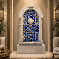 Mosaïque personnalisée à motif étoile islamique pour salle de bain et crédence de cuisine, murale artistique en céramique de pierre verte pour mur commercial