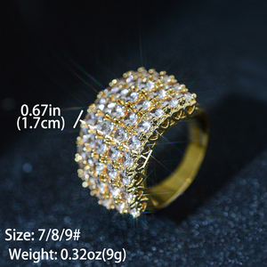 Anillo de Compromiso y Boda de Alta Calidad con Circonita, Latón Chapado en Oro de 14K, Estilo Hip Hop, para Mujer, Certificado GDTC - Product Image 6