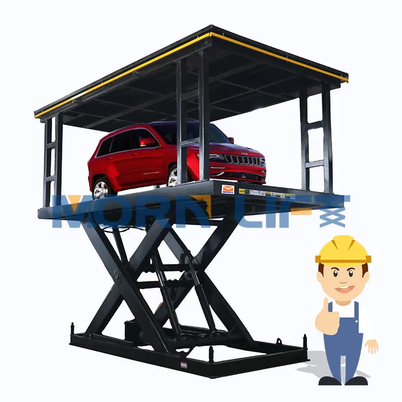MORN Tiefgarage Auto aufzug 2 Ebenen hydraulische Schere Auto Parklift System Keller mit CE ISO