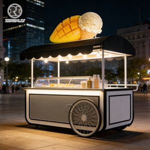 Chariot à bonbons sur mesure, chariot de bar, chariot mobile pour crème glacée avec <span class=keywords><strong>petit</strong></span> congélateur - Product Image 2