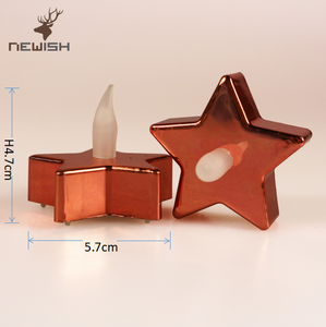 de rojo metálico estrella vela sin llama LED solar luz del té para la fiesta de Navidad de Casa decora - Product Image 5