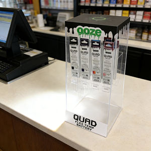 Custom Transparent Acrylic Cigarette Display Stand Retail Tobacco Shelf Rotating Counter Hooks Tiers Smoke Rack Case Store-sales - Product Image 1