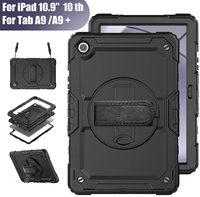 Tab A9/A9 + sarung tablet olahraga, sarung 10.9 mini tahan benturan TPU + silikon 11/13 ke-10 untuk iPad Air Pro 2024 6/7 mini