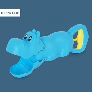 Juguete de agarre de mano de hipopótamo para niños, garra de arena de plástico, manipulador Flexible, cuchara de playa para jugar al aire libre, actividades divertidas en el pozo de arena