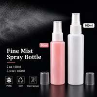 Vente en gros de flacons pulvérisateurs en plastique PET de 60 ml et 100 ml, flacons d'emballage cosmétique pour parfum de 60 ml et 100 ml