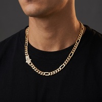 Collier unisexe en gros, style cubain, entièrement serti de zircons, en laiton, bijoux hip-hop, plaqué or 14 carats, avec zircone cubique
