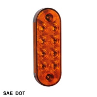 Feux arrière LED ovales de 6 pouces à montage par œillet, feux arrière STOP/FEU ARRIÈRE/CLIGNOTANT pour remorque et camion, conformes aux normes SAE/DOT/FMVSS108