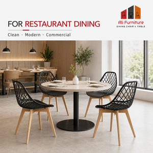 <span class=keywords><strong>Chaise</strong></span> de salle à manger respirante à dossier creux, légère et facile à nettoyer, avec pieds en bois massif, pour la maison, le café et le restaurant - Vente en gros usine - Product Image 6