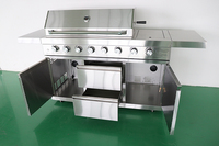Barbecue à gaz sans fumée avec allumage piézoélectrique, en acier inoxydable 304, compatible GPL/gaz naturel, idéal pour la cuisine et les fêtes en extérieur