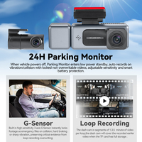 Caméra embarquée 3 canaux 4K avec vision nocturne, enregistreur vidéo avant et arrière pour voiture, moniteur de stationnement, enregistreur de tableau de bord 4K