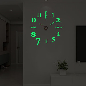 <span class=keywords><strong>Horloge</strong></span> murale numérique silencieuse minimaliste moderne en <span class=keywords><strong>bois</strong></span> 3D décorative grand format simple à faire soi-même sans perçage pour mariage - Product Image 4