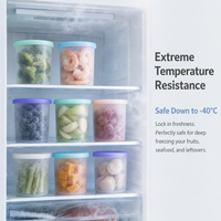 Contenants de préparation de repas en silicone avec couvercles pour réfrigérateur et garde-manger, boîtes de cuisine réutilisables multi-tailles