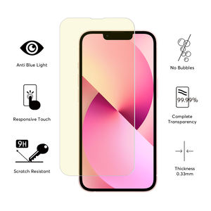 Protector de <span class=keywords><strong>pantalla</strong></span> con filtro de luz azul, Protector de <span class=keywords><strong>pantalla</strong></span> de vidrio templado, 2.5D, antiluz azul, para iPhone 13 Mini - Product Image 3