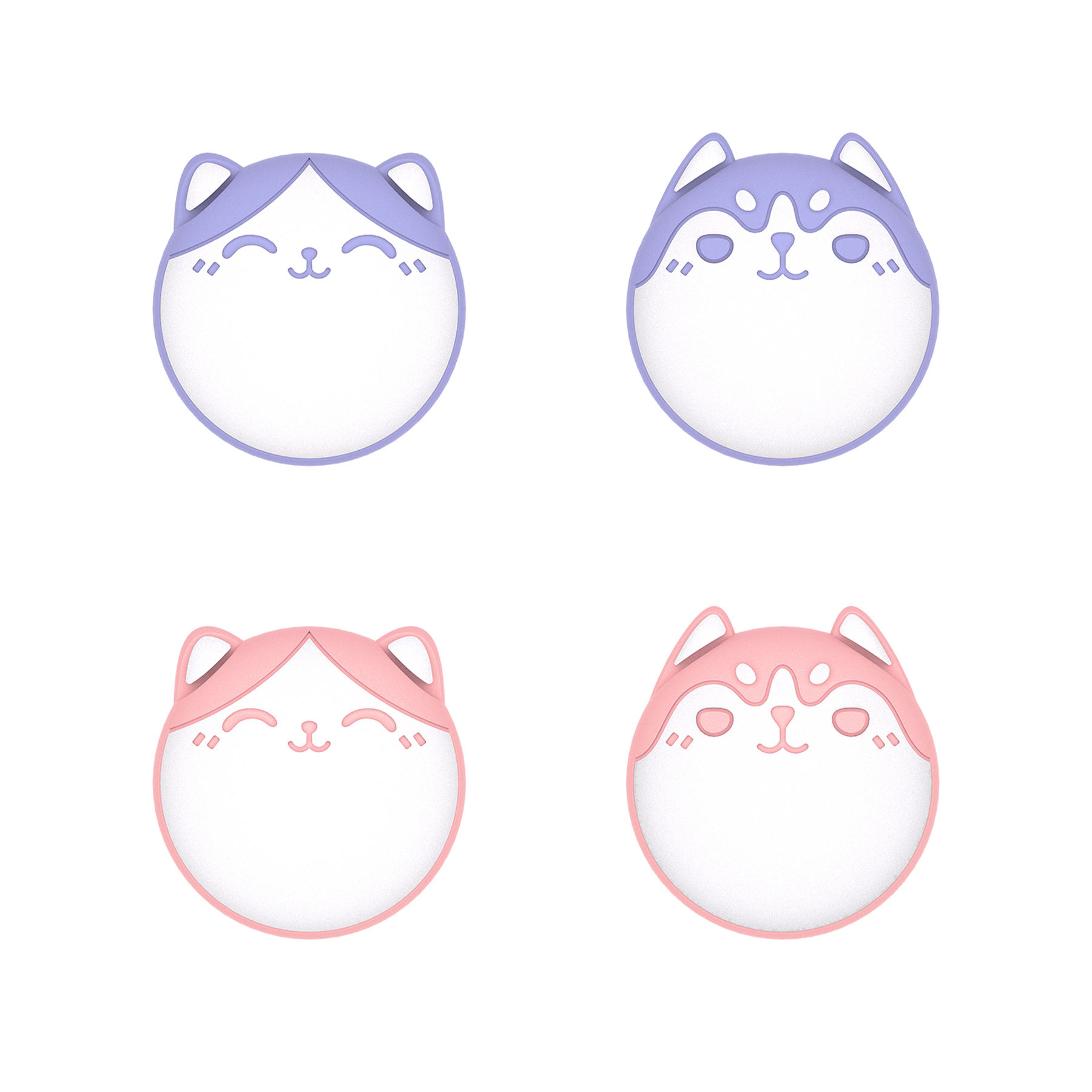 Husky & Kitty - Pale Red & Light Violet PJM2039