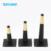 Pieds de meubles en métal Topcent, remplacements modernes, pieds coniques robustes pour table, canapé, avec vis