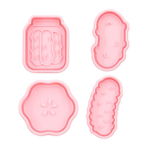 Cornichons série 3D dessin animé Biscuit moule en plastique bricolage <span class=keywords><strong>emporte</strong></span>-pièces pour tranche de concombre imprimé Biscuit bouteille outils de bricolage - Product Image 1