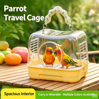 Cage à oiseaux transparente, sac de transport pour perroquet visible, poignée rembourrée douce, cage à oiseaux multicolores pour voyages en extérieur